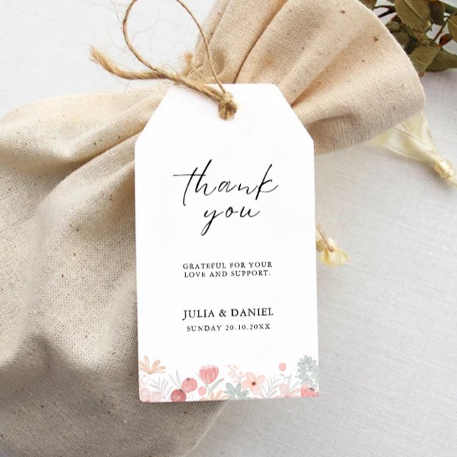 Étiquettes-cadeau Modèle de balise de mariage préféré du fleur sauva (Wildflower Wedding Favor Tag Template,)