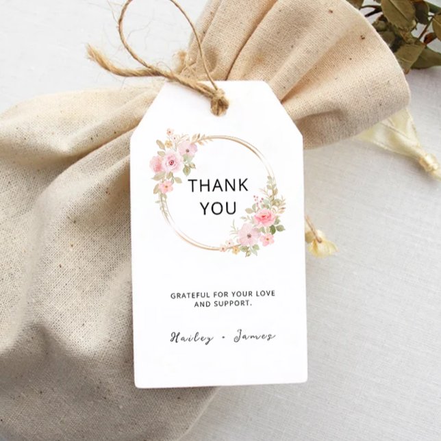 Étiquettes-cadeau Modèle de balise rose Wedding Favor (Rose Wedding Favor Tag Template)