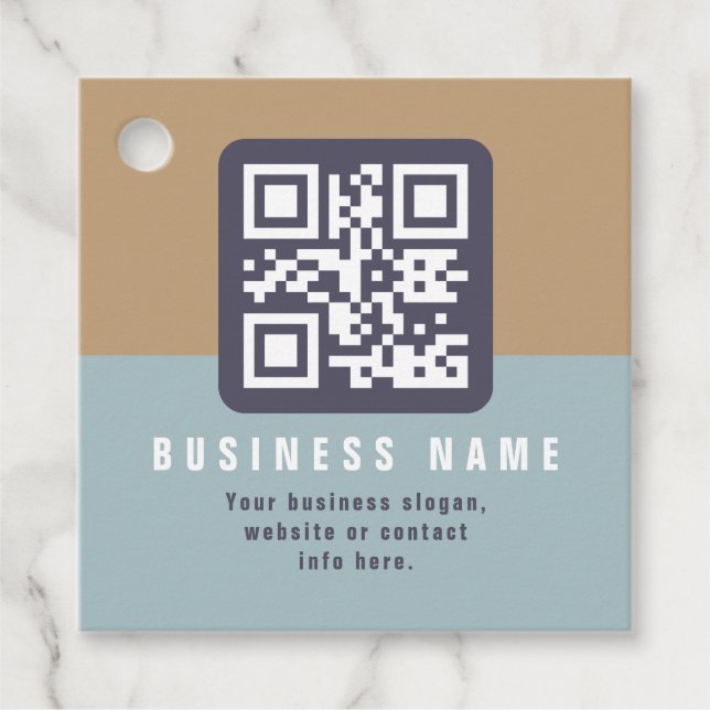Étiquettes Cadeau Modèle de code QR moderne éditable | Couleurs atté (Devant)