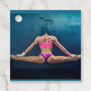 Étiquettes Cadeau Modèle de condition physique féminine Split Thunde