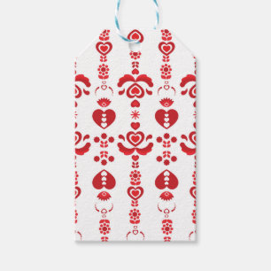 Étiquettes-cadeau Modèle de Rosemaling Moderne de Noël Scandinave