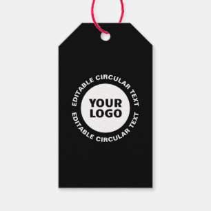 Étiquettes-cadeau Modèle de texte circulaire modifiable et votre log