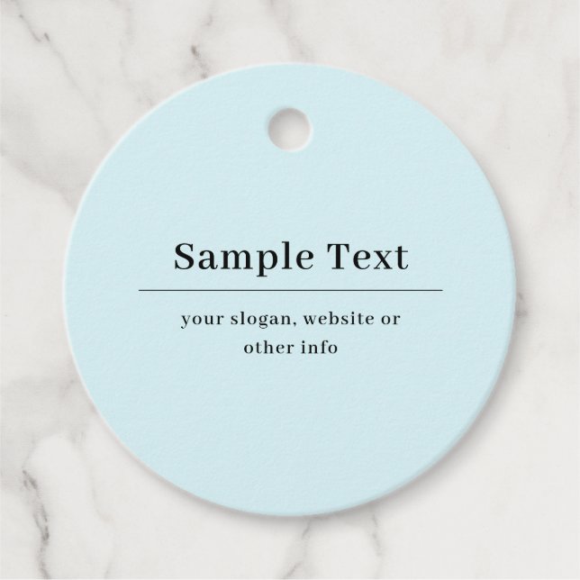 Étiquettes Cadeau Modèle de texte simple et élégant | Bleu Clair (Devant)