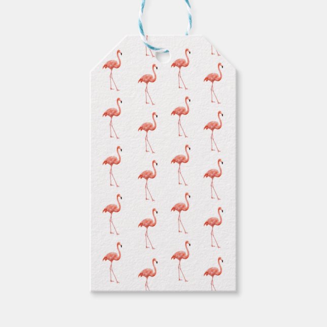Étiquettes-cadeau Modèle Flamingo rose féminin (Devant)