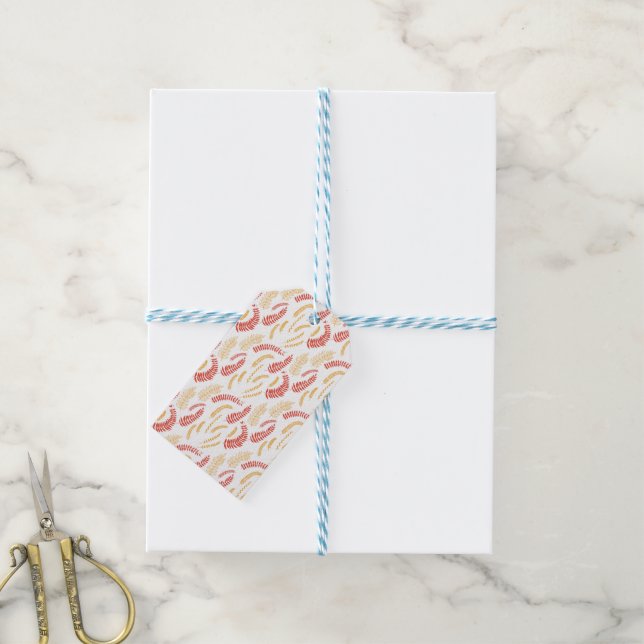 Étiquettes-cadeau Modèle floral (Avec de laficelle)