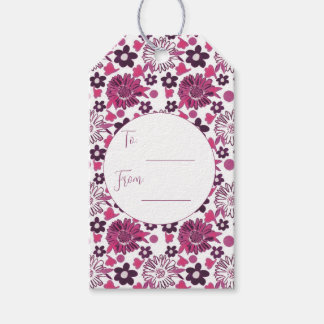 Étiquettes-cadeau Modèle floral élégant unique