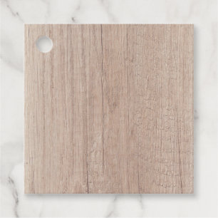 Étiquettes Cadeau Modèle vierge élégant en bois marron