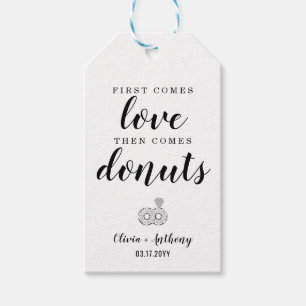 Étiquettes-cadeau Modern First Arrive Amour Donuts Mariage Snack Tre