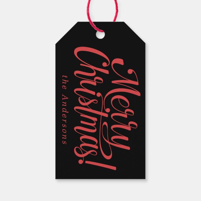 Étiquettes-cadeau Modern  Merry Christmas Costum Stickers (Dos)