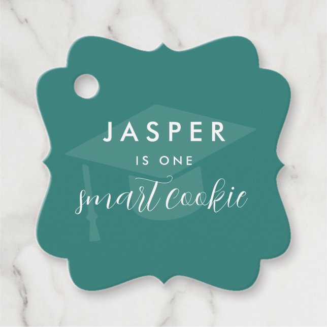 Étiquettes Cadeau Modern Minimal One Smart Cookie Graduation Party (Devant)