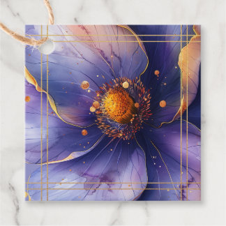 Étiquettes Cadeau Modern Minimalist Gold and Purple Wedding 