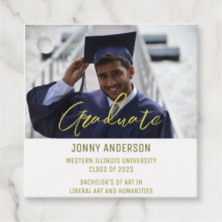 Étiquettes Cadeau Modern Minimalist Photo and Script