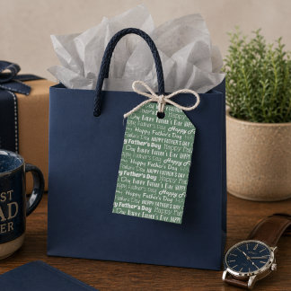 Étiquettes-cadeau Modern Sage Green White Typography Father’s Day