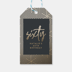 Étiquettes-cadeau Moderne 60e anniversaire simple élégant script élé