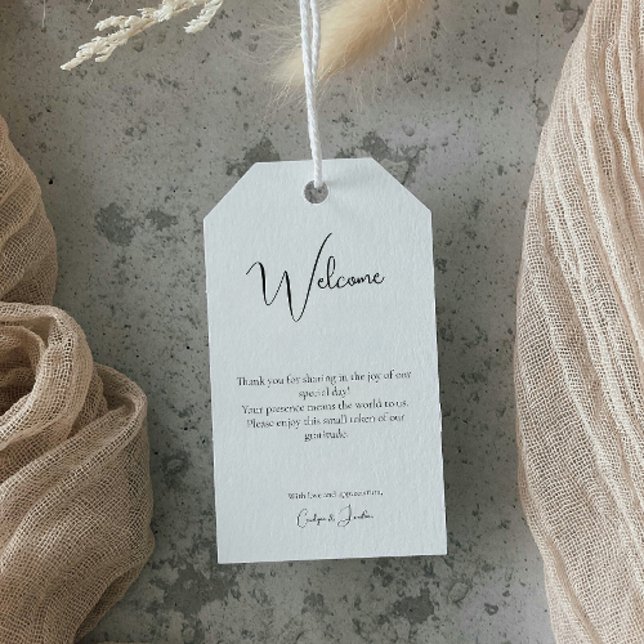 Étiquettes-cadeau Moderne calligraphie minimaliste Mariage (Créateur téléchargé)