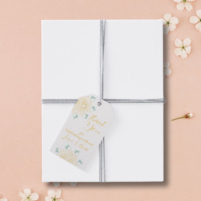 Étiquettes-cadeau Moderne Chic Boho Floral Sweet 16 Anniversaire (Créateur téléchargé)