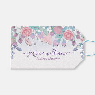 Étiquettes-cadeau Moderne Chic Hydrangeas Bleus Floral Aquarelle