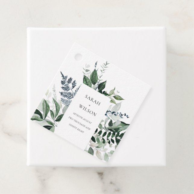 Étiquettes Cadeau Moderne Chic vert feuillage Tropical Mariage (En situation)