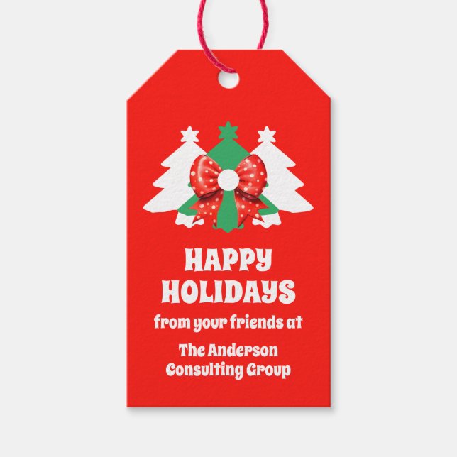 Étiquettes-cadeau Moderne Editable Business Joyeux Fêtes Noël (Devant)