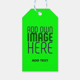 ÉTIQUETTES-CADEAU MODERNE ÉDITABLE NEON GREEN IMAGE MODÈLE TEXTE