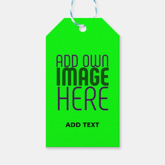 ÉTIQUETTES-CADEAU MODERNE ÉDITABLE NEON GREEN IMAGE MODÈLE TEXTE (Devant)