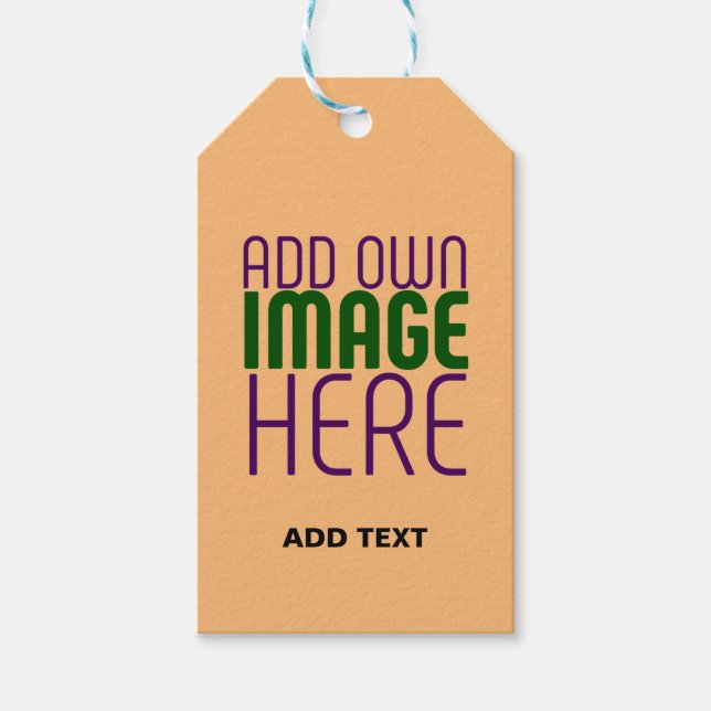 ÉTIQUETTES-CADEAU MODERNE ÉDITABLE PEACH ORANGE IMAGE MODÈLE TEXTE (Devant)