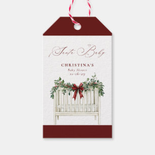 Étiquettes-cadeau Moderne Élégant et Mignon Santa Baby Shower 