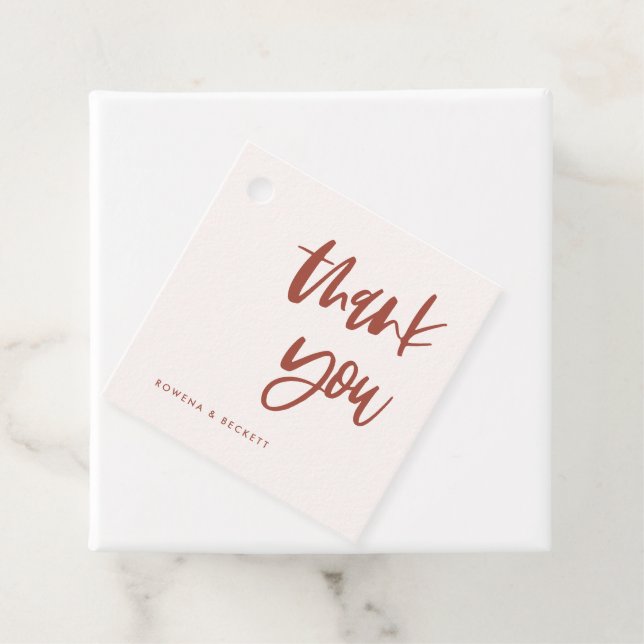 Étiquettes Cadeau Moderne élégant mariage rose neige (En situation)