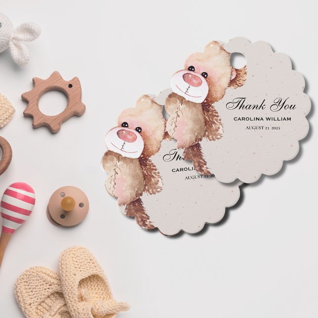 Étiquettes Cadeau Moderne élégant nous pouvons attendre baby shower (Créateur téléchargé)