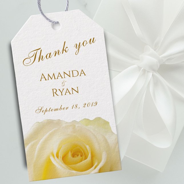 Étiquettes-cadeau Moderne Elégant Rose Floral Mariage Merci (Créateur téléchargé)