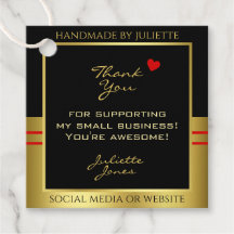 Moderne et mignon - Noir avec Merci à cadre or