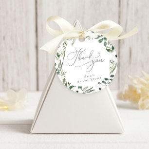 Étiquettes Cadeau Moderne Floral Dusty Green Eucalyptus Merci