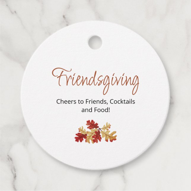 Étiquettes Cadeau Moderne Friendsgiving Fall Foliing Thanksgiving (Devant)