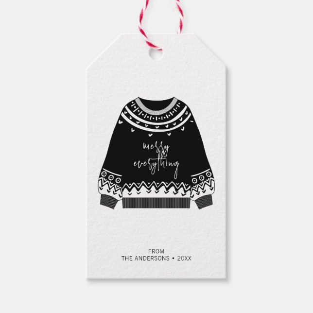 Étiquettes-cadeau Moderne Joyeux Tout Jeu de Noël (Devant)