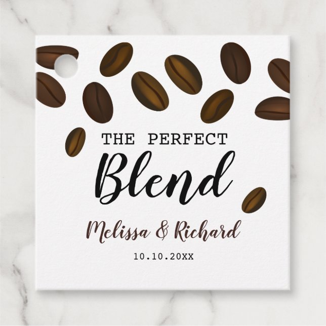 Étiquettes Cadeau Moderne Le Mariage De Café Mixte Parfait (Devant)