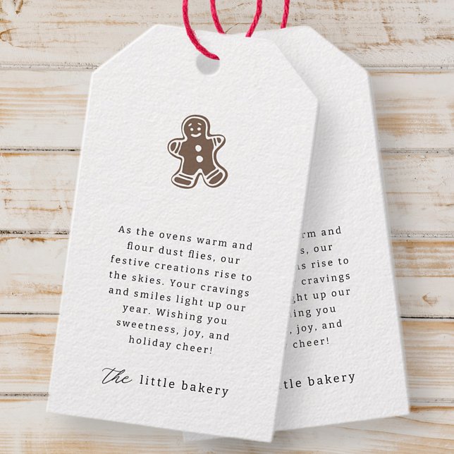 Étiquettes-cadeau Moderne minimaliste boulangerie Merci de vacances (Créateur téléchargé)