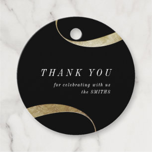 Étiquettes Cadeau Moderne minimaliste classe noir et or