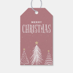 Étiquettes-cadeau Moderne minimaliste Dusty Rose rose Joyeux Noël