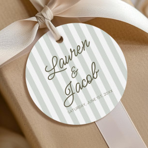Étiquettes Cadeau Moderne Minimaliste Minimaliste Mariage Rayures Ve