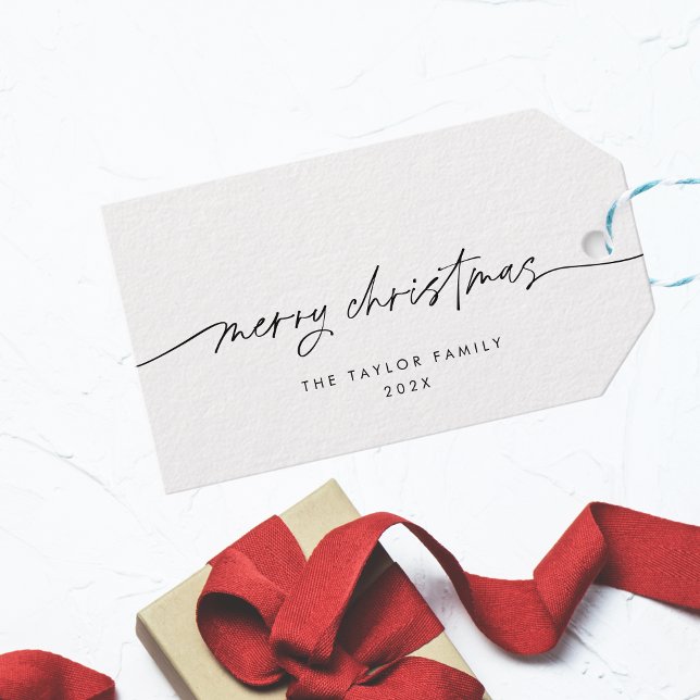 Étiquettes-cadeau Moderne minimaliste Simple Élégant Chic Noël (Créateur téléchargé)