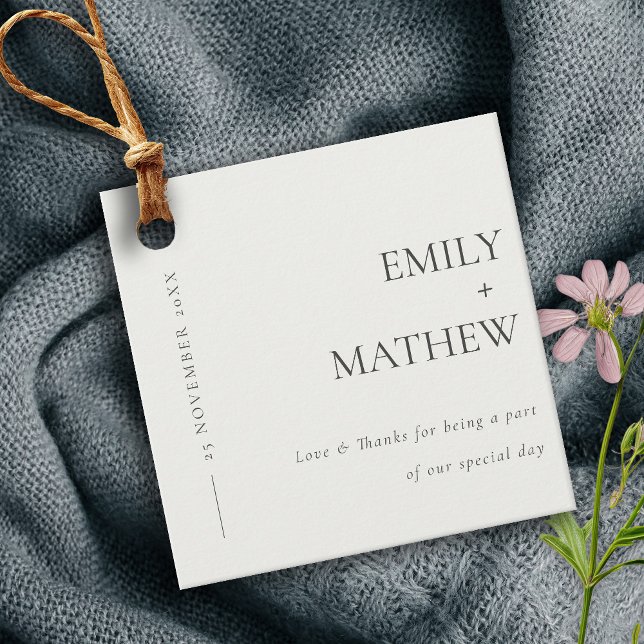 ÉTIQUETTES CADEAU MODERNE MODERNE NOIR ET BLANC MARIAGE DE TYPOGRAPH (Créateur téléchargé)