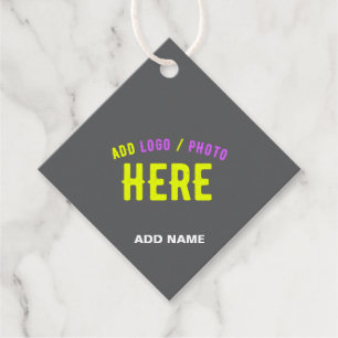 ÉTIQUETTES CADEAU MODERNE MODERNE PERSONNALISABLE GRAY VÉRIFIÉ