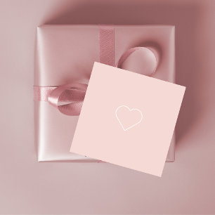 Étiquettes Cadeau Moderne Pastel Rose & Coeur Minimaliste Beau Cadea