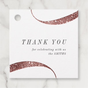 Étiquettes Cadeau Moderne remerciement minimaliste or rose classe