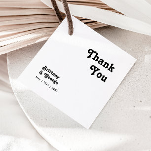 Étiquettes Cadeau Moderne Rétro Lettrage Merci Favoriser les étiquet