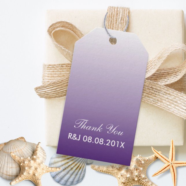 Étiquettes-cadeau moderne romantique été lilac ombre violet mariage (modern romantic summer lilac ombre purple wedding gift tags)