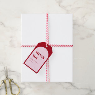 Étiquettes-cadeau Moderne rose rouge gras Arc mariage Faveurs