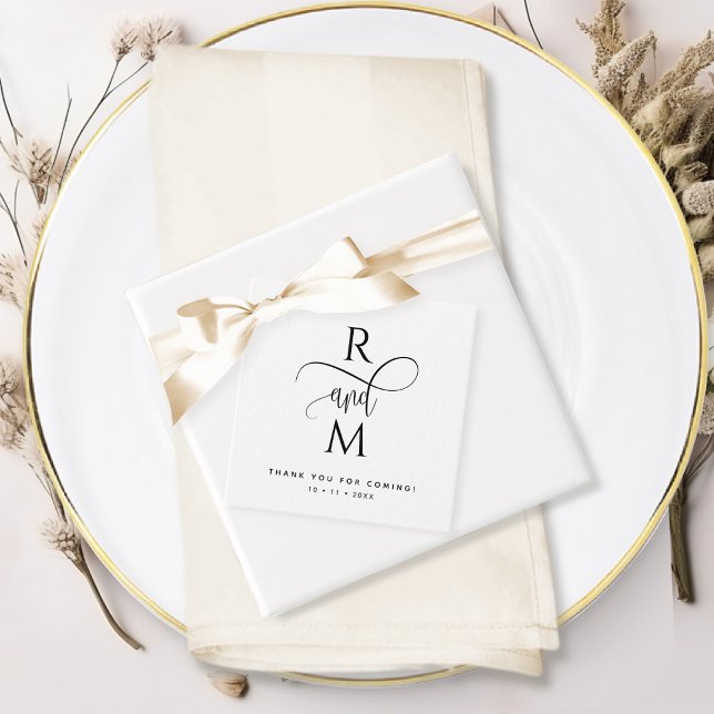 Étiquettes Cadeau Moderne Rustique Élégant Mariage Monogramme (Créateur téléchargé)