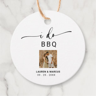 Étiquettes Cadeau Moderne Rustique Photo Je Fais Du BBQ