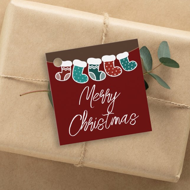 Étiquettes Cadeau Moderne Simple Cute Noël Stockage vacances (Créateur téléchargé)